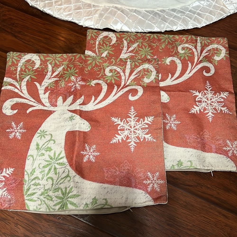 Two Christmas Pillow Covers